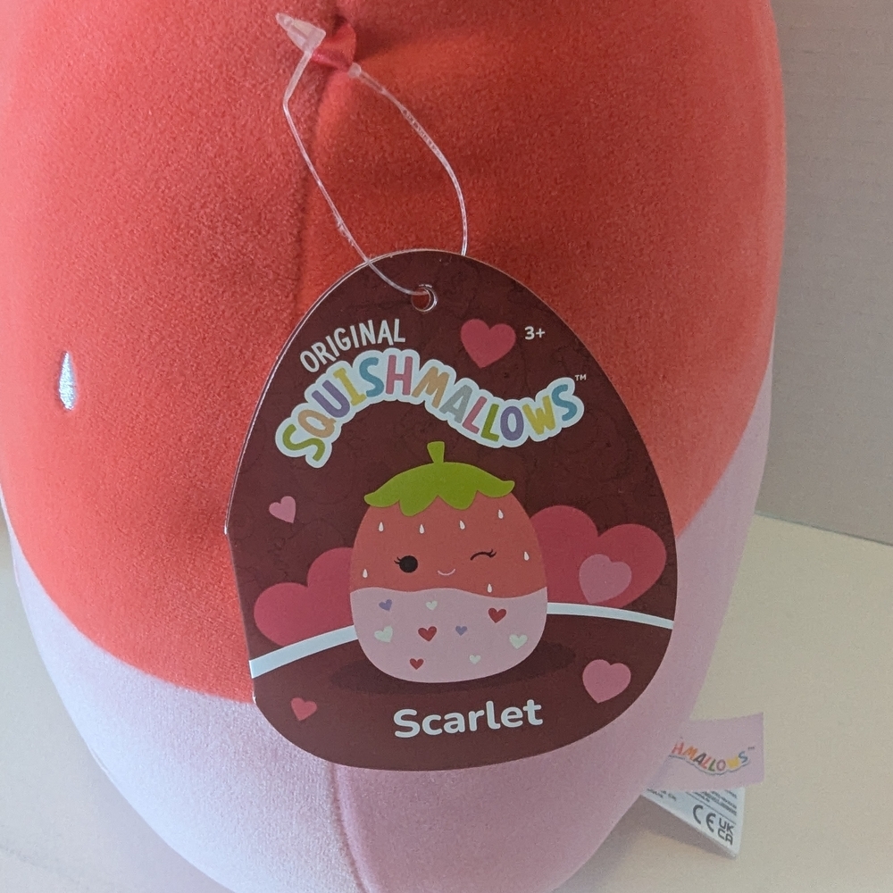 Original Squishmallows Scarlet Strawberry Valentine Plush - Red and Pink- NWT - Picture 3 of 9